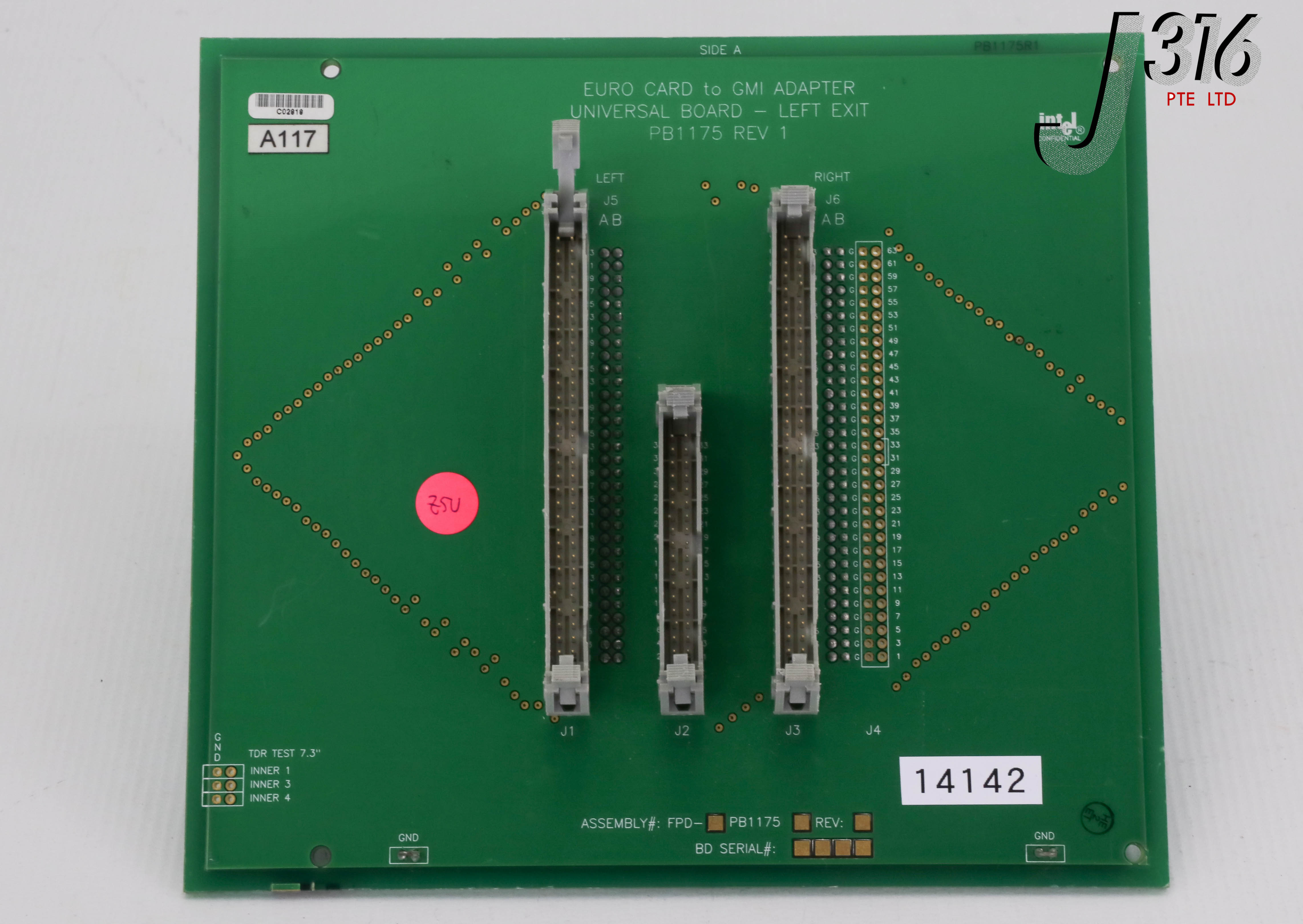 14142 INTEL PCB, EURO CARD TO GMI ADAPTER UNIVERSAL BOARD FPD-A